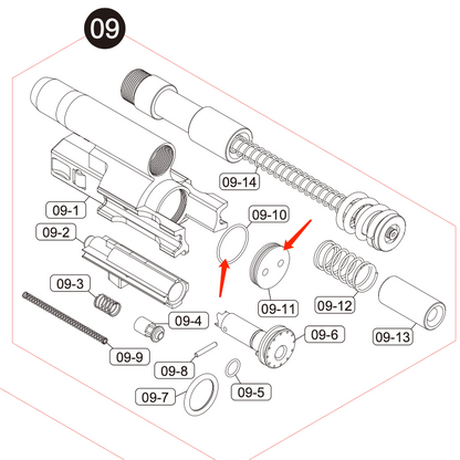VFC MP5 V2 GBB Bolt Carrier Cap with O-Ring VGB1BLT130