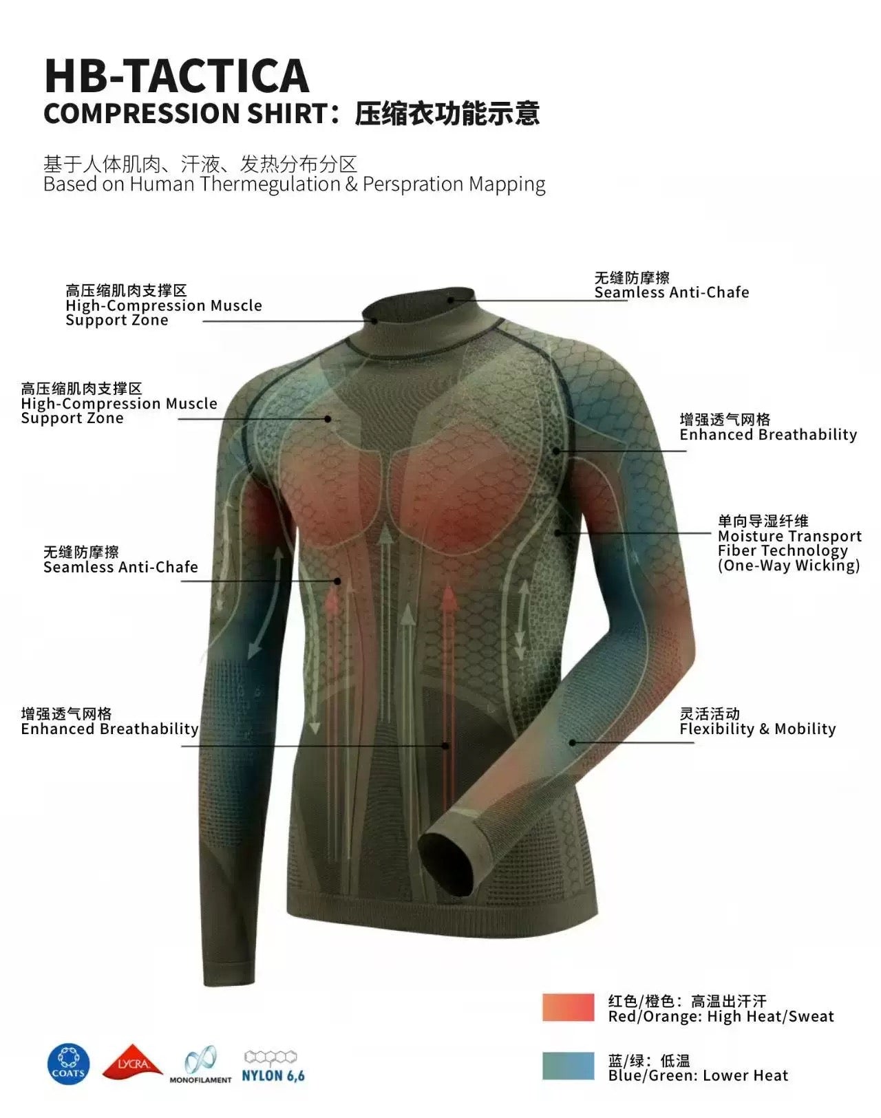 HB-TACTICA Tactical Compression Shirt Outdoor Quick-Dry